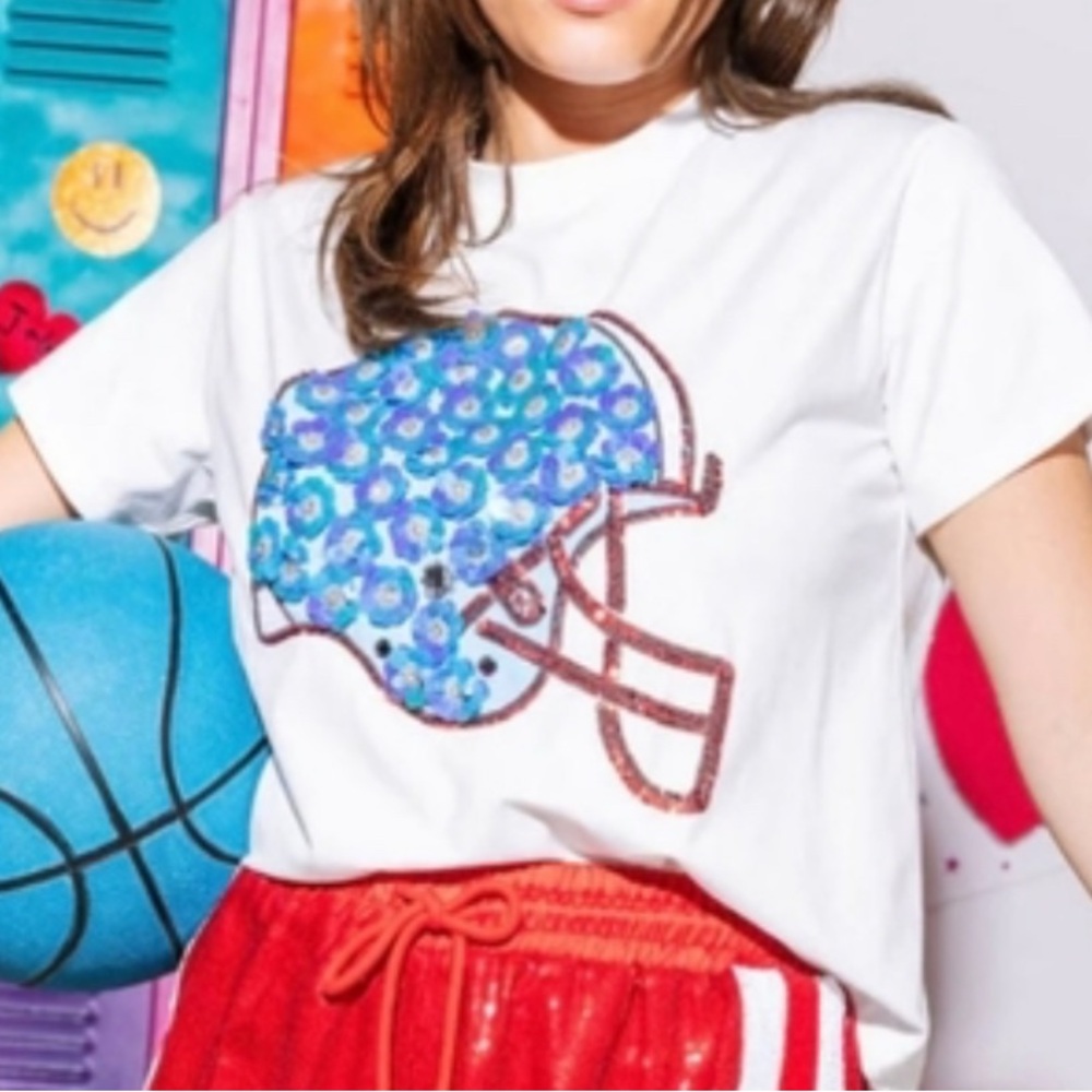 Queen of Sparkles Flower Sequin tee